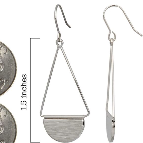 Gold Boho Geo Statement Dangle Earrings - Picture 6 of 7